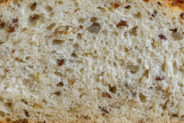 Bread with seeds in the cut
