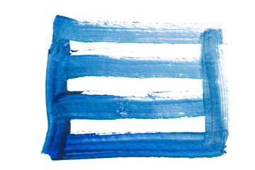 watercolor rectangle blue on a white background
