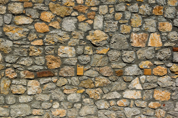 Pattern of decorative textured stone wall.