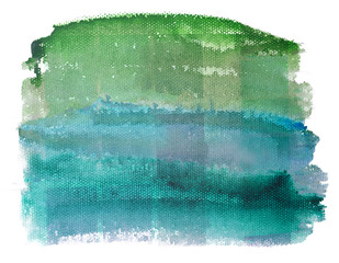 watercolor rectangle watercolor stain blue green on white background isolated