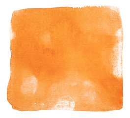 Orange watercolor square stain on white background isolated - obrazy, fototapety, plakaty