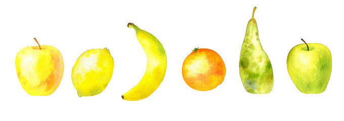 watercolor drawing green pears