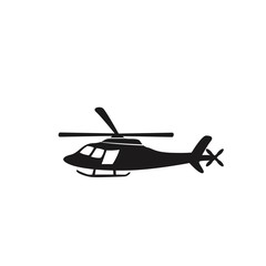 Black helicopter icon on white background