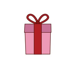 Gift box with ribbon.