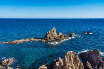 Rocky Coast of Cabo de Gata Nijar Park, Almeria, Spain