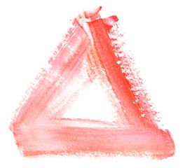 Fototapeta premium watercolor triangle red on a white background