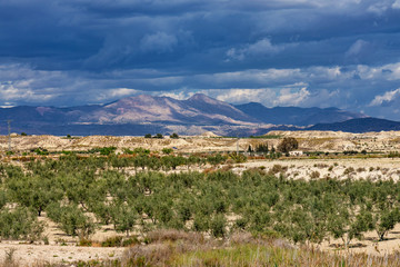 The Badlands of Abanilla and Mahoya near Murcia in Spain