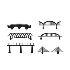 Naklejka premium Bridge Icon Set on White Background. Vector