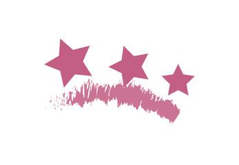 vector illustration of stars and paint brush stroke logo on white background
