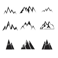 Mountain icons set.