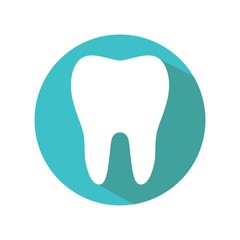 Tooth icon in flat style
