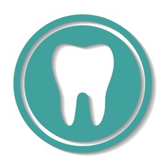 Tooth icon in flat style