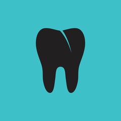 Tooth icon in flat style