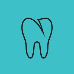 Tooth icon in flat style