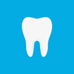 Tooth icon in flat style