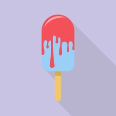 Fototapeta premium Blue red popsicle icon. Flat illustration of blue red popsicle vector icon for web design