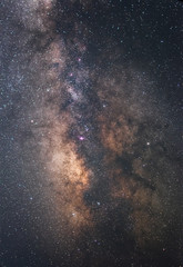 Fototapeta na wymiar Milky way galaxy core with shining stars and nebulas