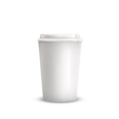 realistic plastic coffee cup. Vector