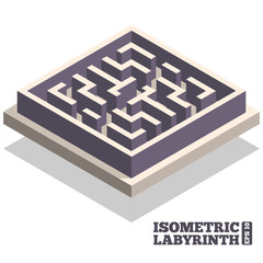 Labyrinth. Isometric. Vector illustration.