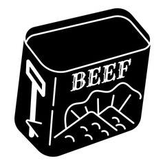 Beef tin can icon. Simple illustration of beef tin can vector icon for web design isolated on white background