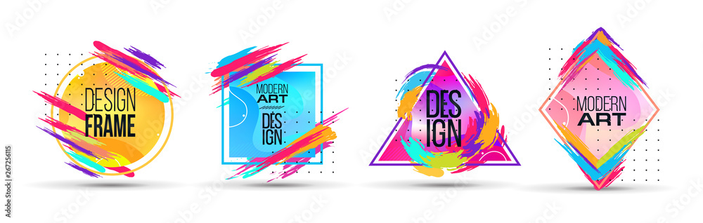 Fototapete vector frame for text modern art graphics for hipsters . dynamic frame stylish
