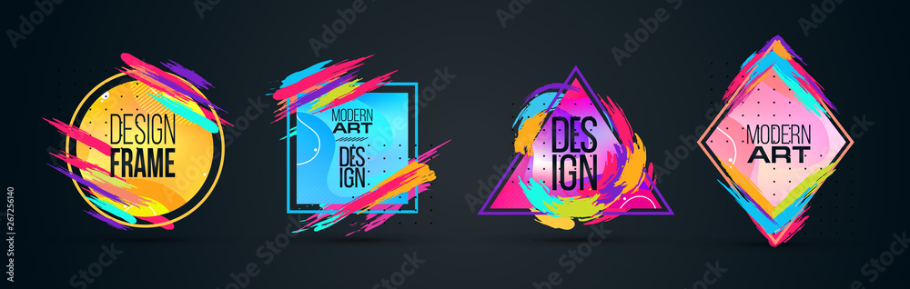 Poster vector frame for text modern art graphics for hipsters . dynamic frame stylish