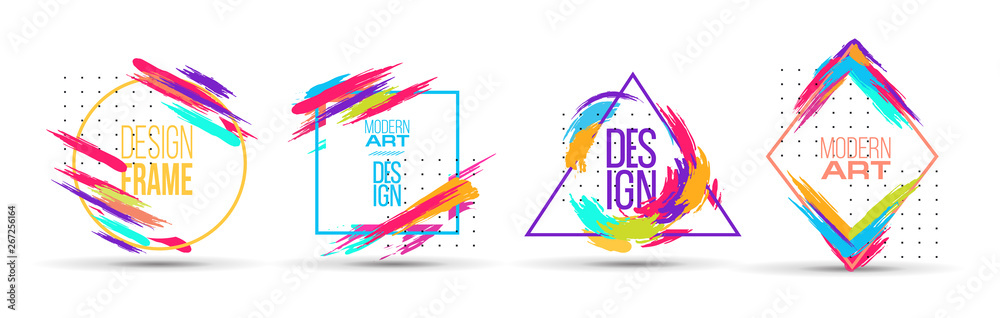 Poster vector frame for text modern art graphics for hipsters . dynamic frame stylish