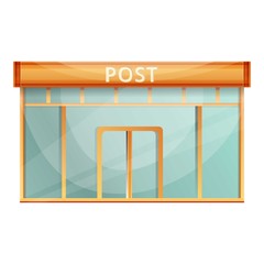 Post building icon. Cartoon of post building vector icon for web design isolated on white background