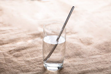 Glass Of Water With Straw