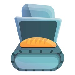 Fresh bakery factory bread icon. Cartoon of fresh bakery factory bread vector icon for web design isolated on white background