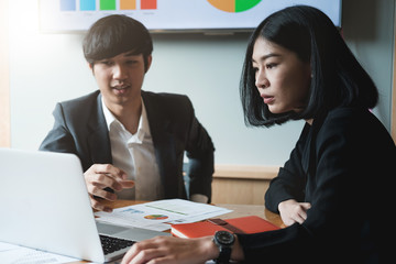 Business People Analyzing Statistics Business Documents, Financial Concept