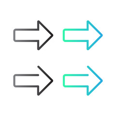 Set Of Arrow Icons Navigation Icons Grey and Blue Gradient Flat Vector Design