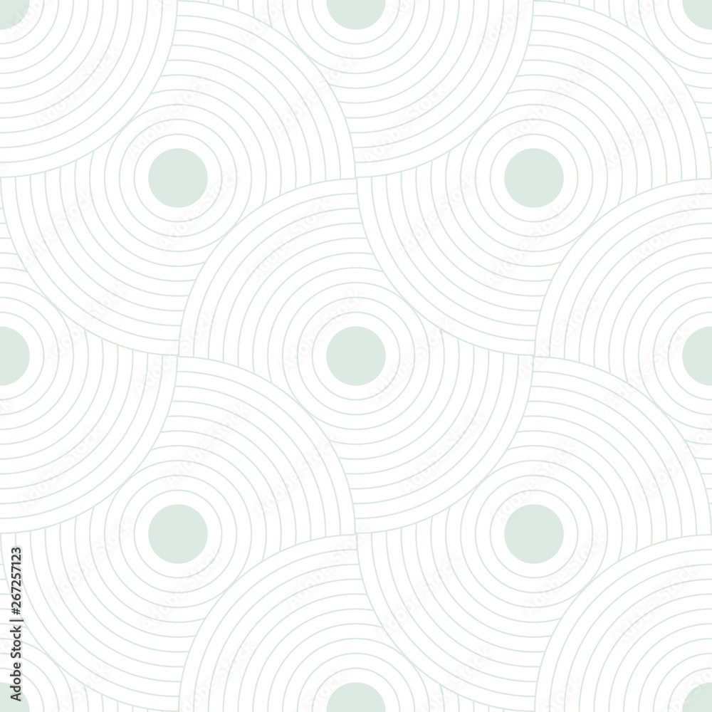 Poster Abstract retro pattern of geometric shapes. Neutral  mosaic backdrop. Geometric wave of circles  background, vector