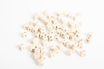 alphabet letters on white background