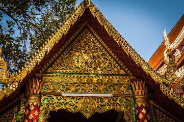 Fototapeta premium roof of thai temple in thailand