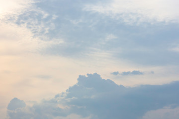 The beauty of the sky with clouds and the sun in summer.