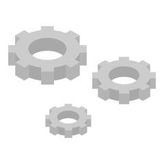Set gear cog icon. Isometric of set gear cog vector icon for web design isolated on white background