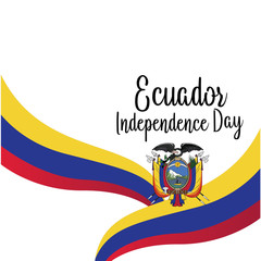 Ecuador Independence Day Background Template - Vector