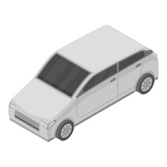 Grey car icon. Isometric of grey car vector icon for web design isolated on white background