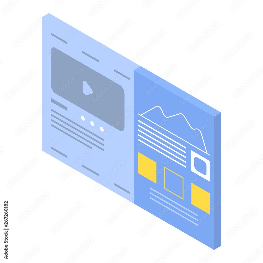 Poster futuristic graph icon. isometric of futuristic graph vector icon for web design isolated on white ba
