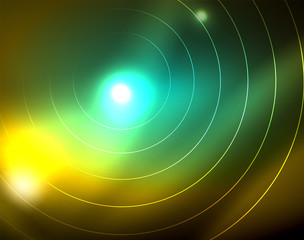 Shiny circles glowing abstract background