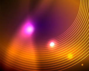 Neon circles abstract background