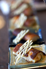 Desserts in the buffet line (Selective Focus)