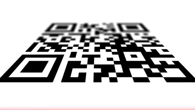 Qr code scanning technology, digital decryption concept, on white background