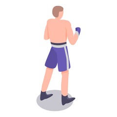 European boxing man icon. Isometric of european boxing man vector icon for web design isolated on white background