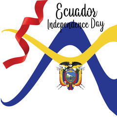 Ecuador Independence Day Background Template - Vector