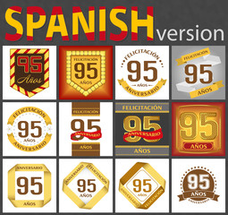 Spanish set of number 95 templates