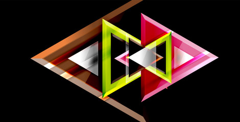 3d triangular vector minimal abstract background design, abstract poster geometric design