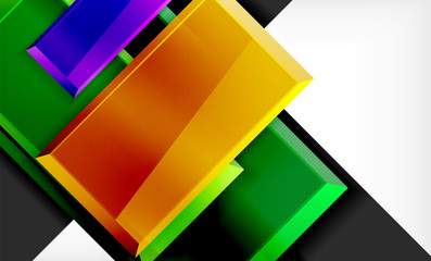 Bright colorful square shape blocks geometrical background