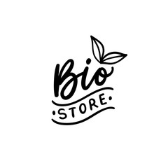 Bio store logo. Ecology logo for packaging, banner, design, store.
